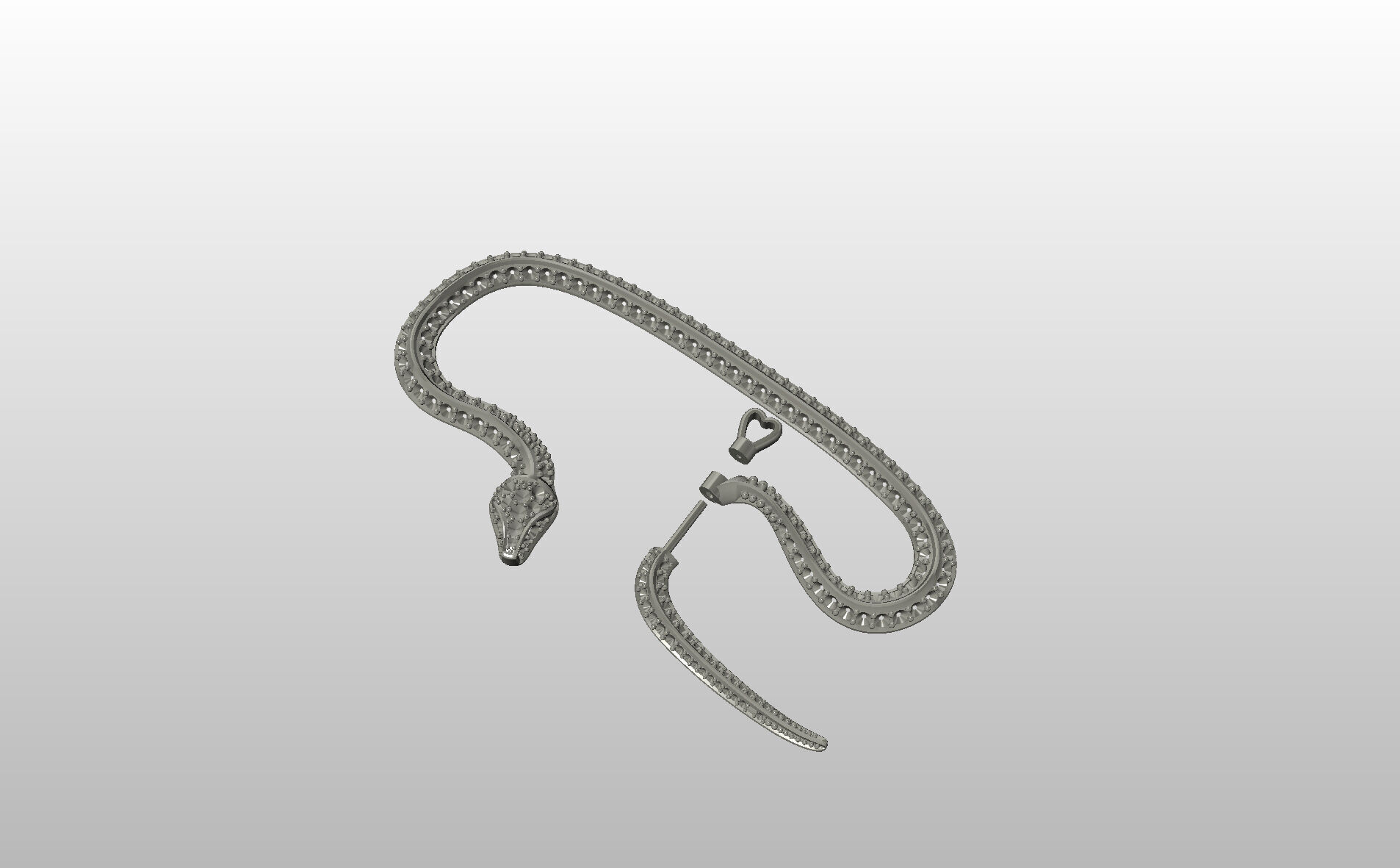 Ear Cuff Earrings Snake 3D print model_32
