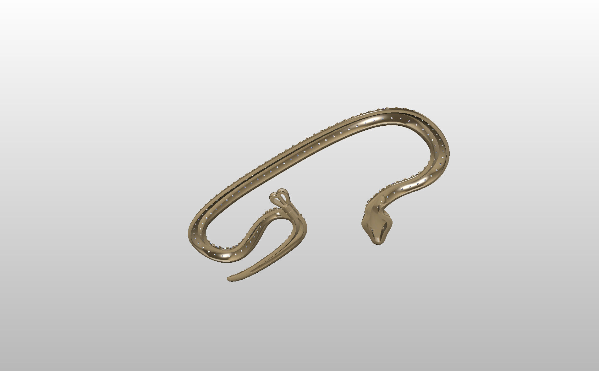 Ear Cuff Earrings Snake 3D print model_11