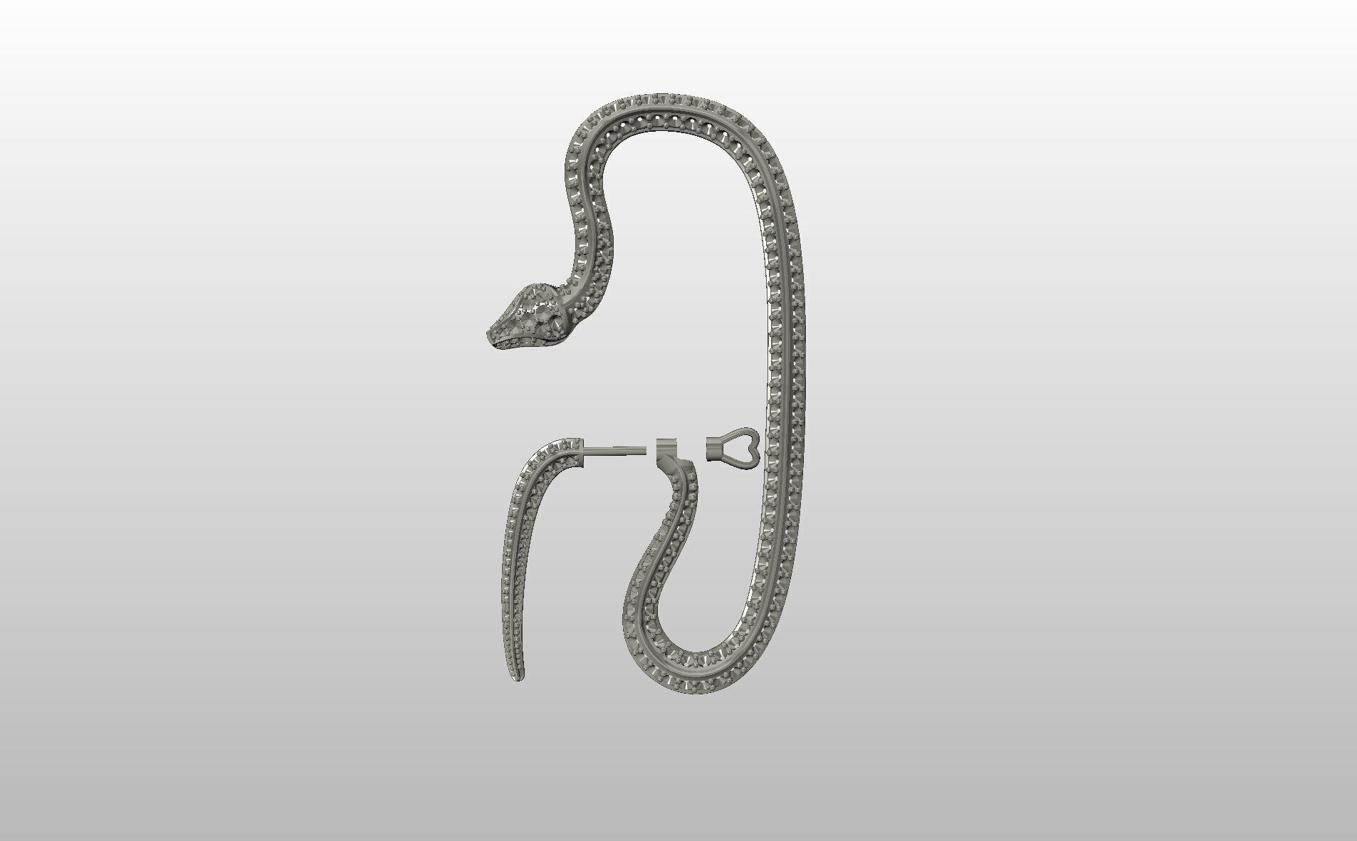 Ear Cuff Earrings Snake 3D print model_43