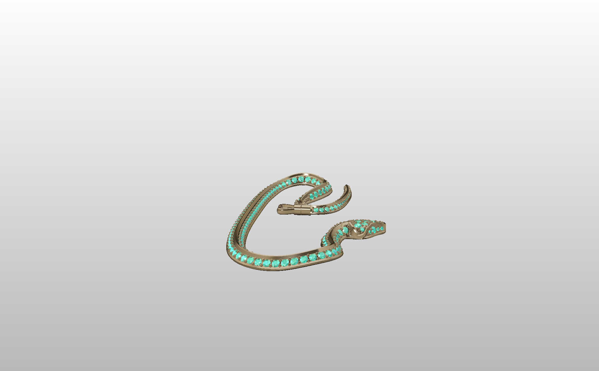 Ear Cuff Earrings Snake 3D print model_29