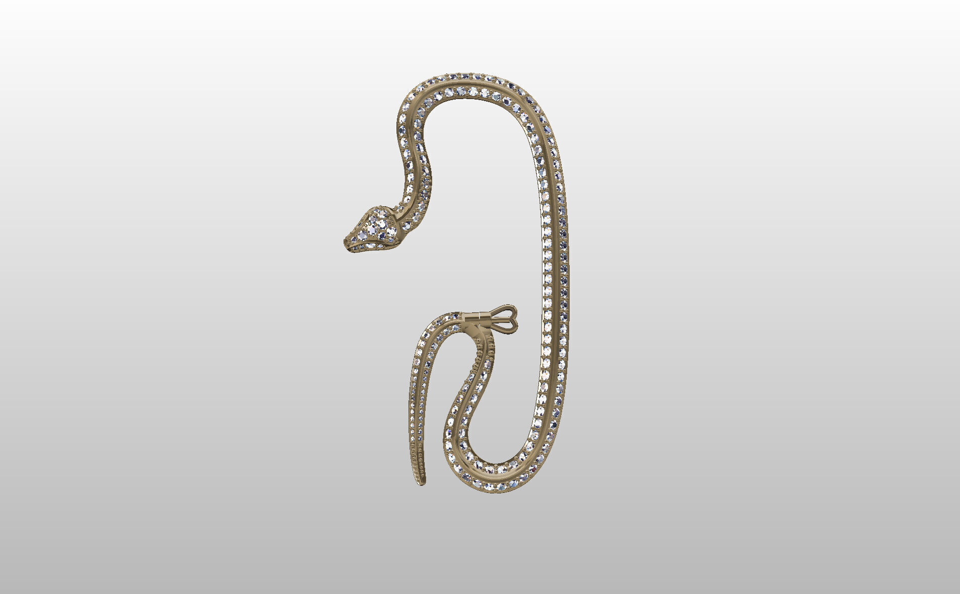 Ear Cuff Earrings Snake 3D print model_21