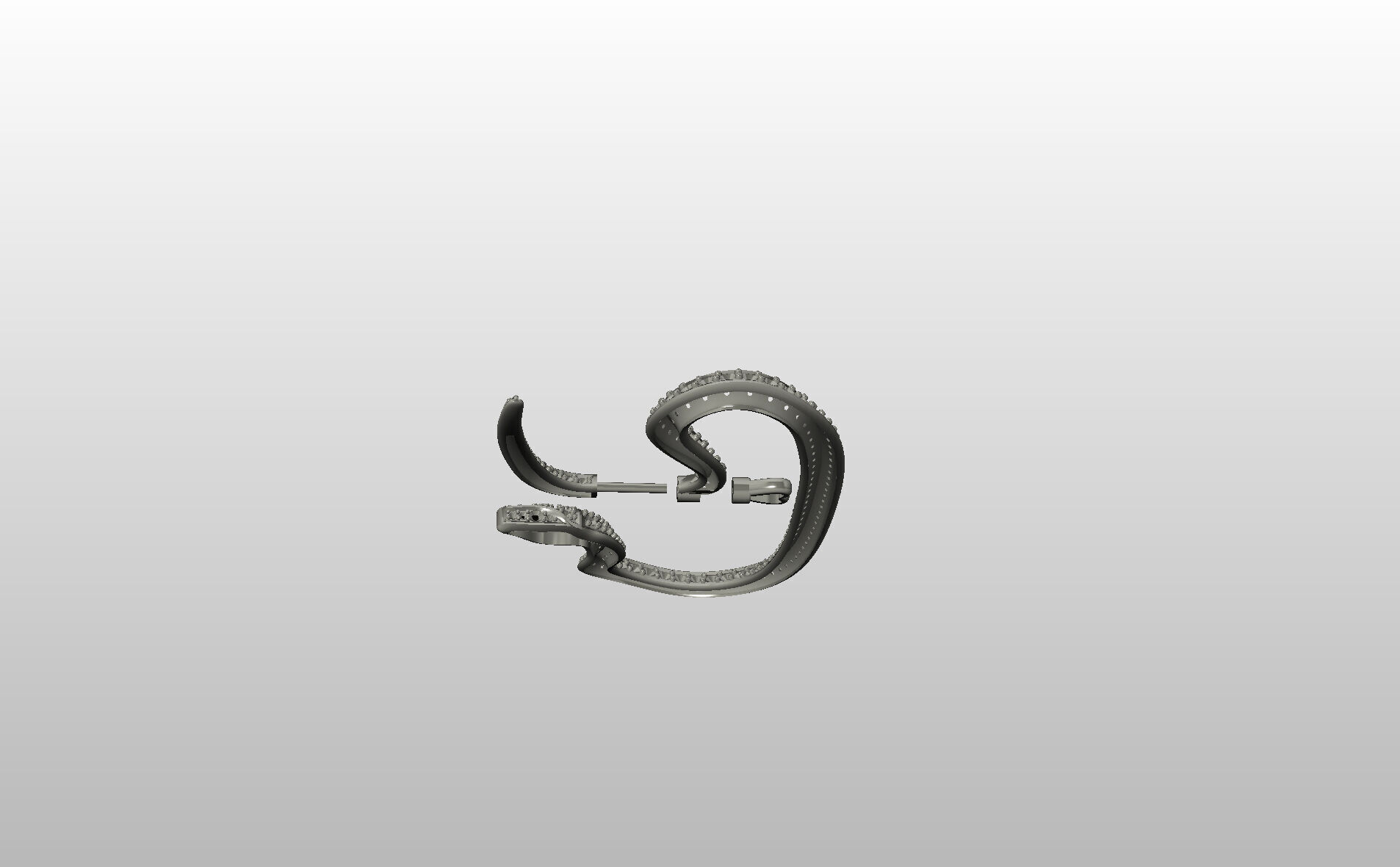 Ear Cuff Earrings Snake 3D print model_40