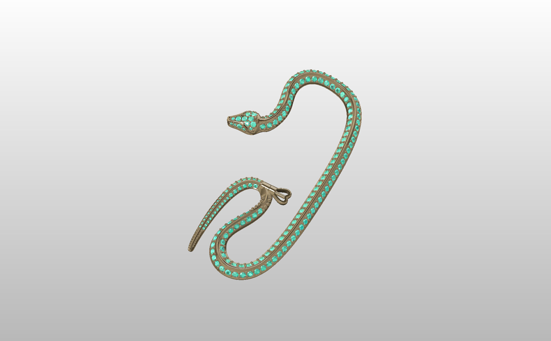 Ear Cuff Earrings Snake 3D print model_24