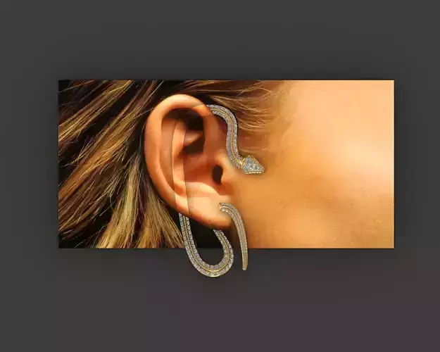 Ear Cuff Earrings Snake 3D print model