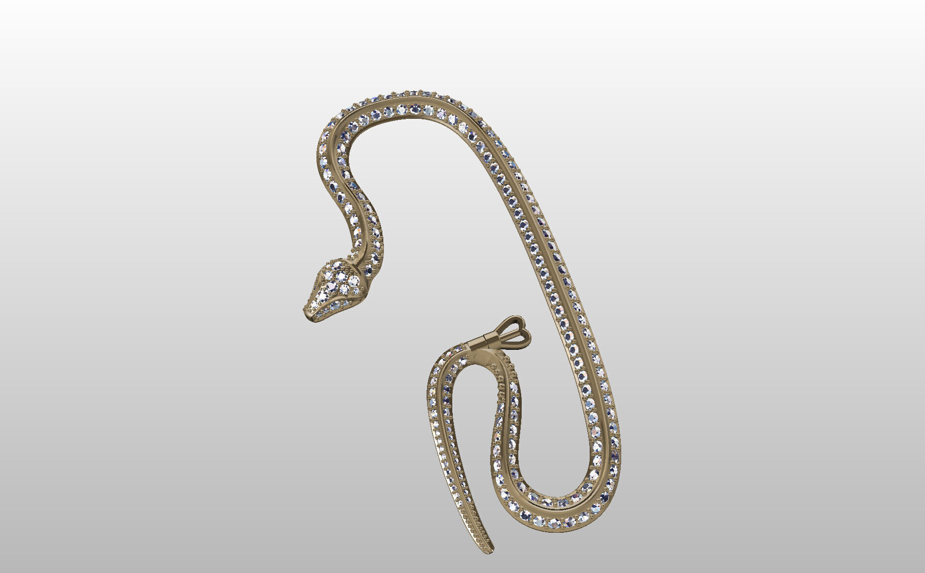 Ear Cuff Earrings Snake 3D print model_7