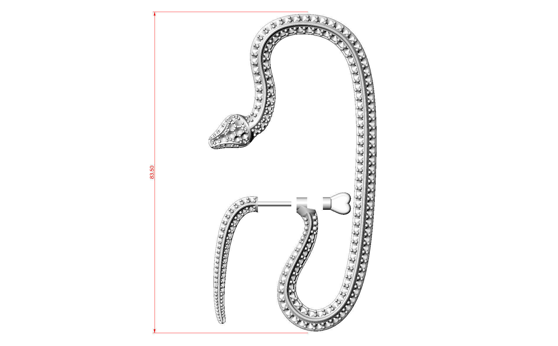 Ear Cuff Earrings Snake 3D print model_23