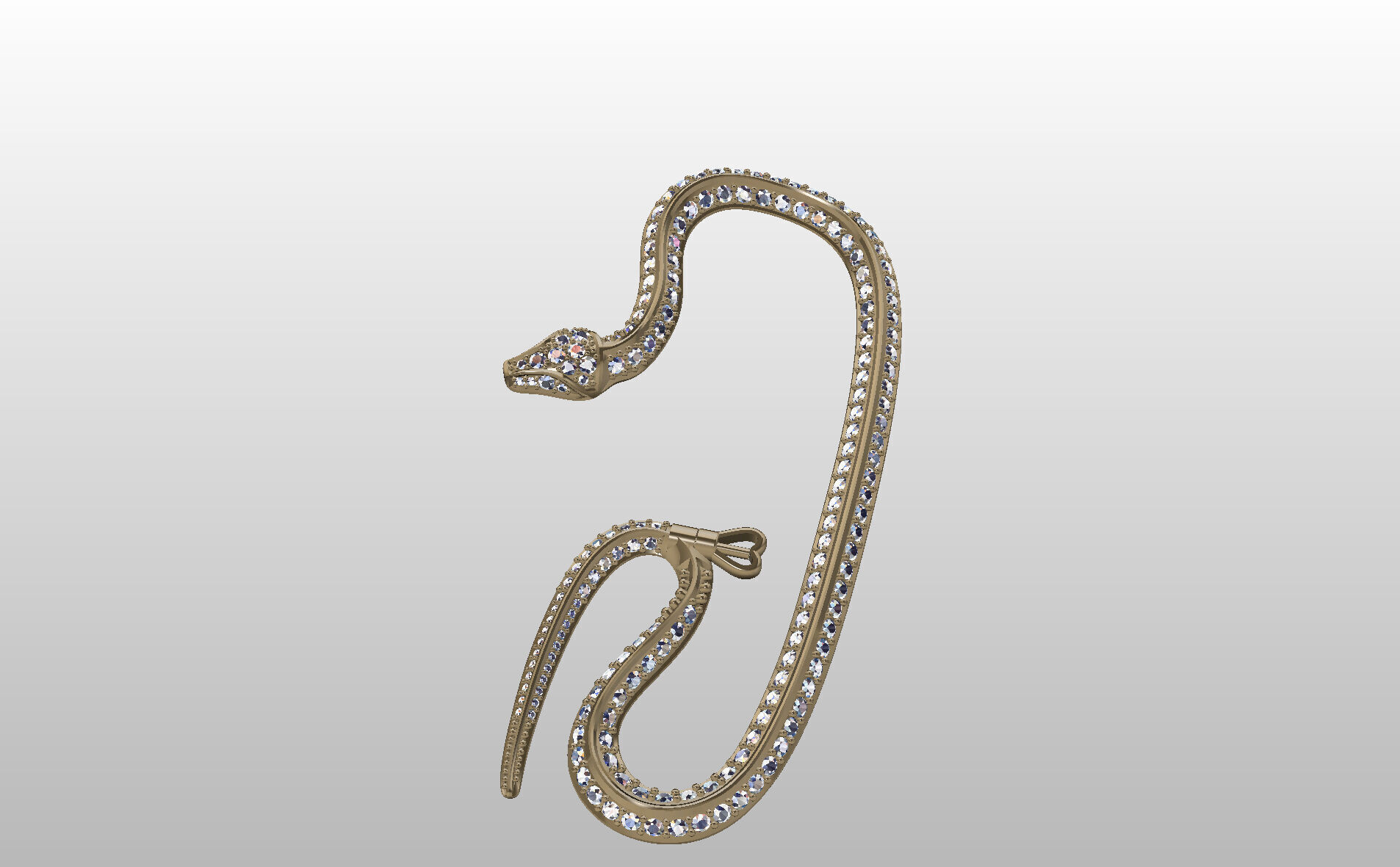 Ear Cuff Earrings Snake 3D print model_8
