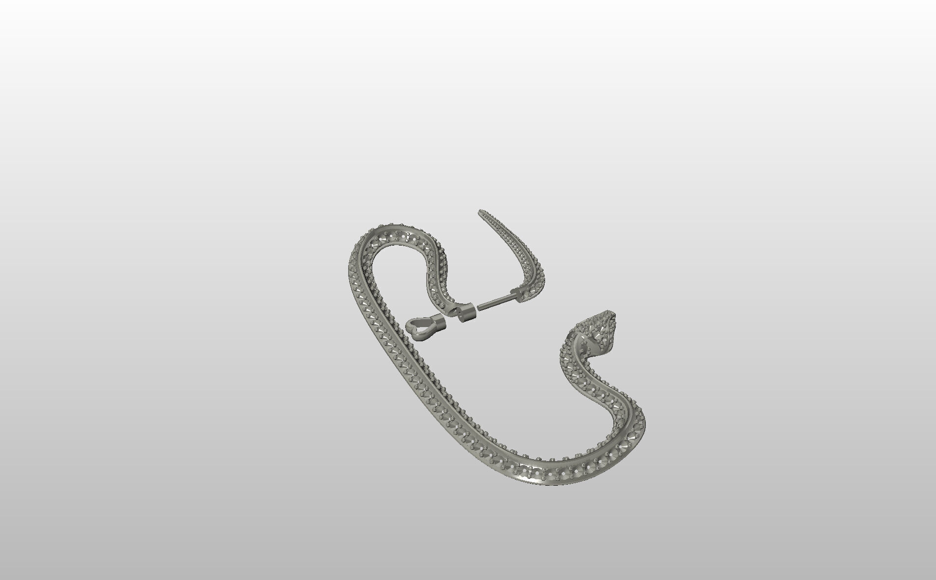 Ear Cuff Earrings Snake 3D print model_48