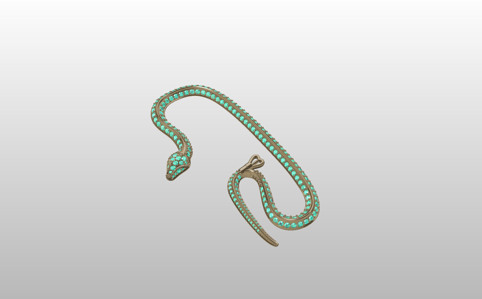 Ear Cuff Earrings Snake 3D print model_25