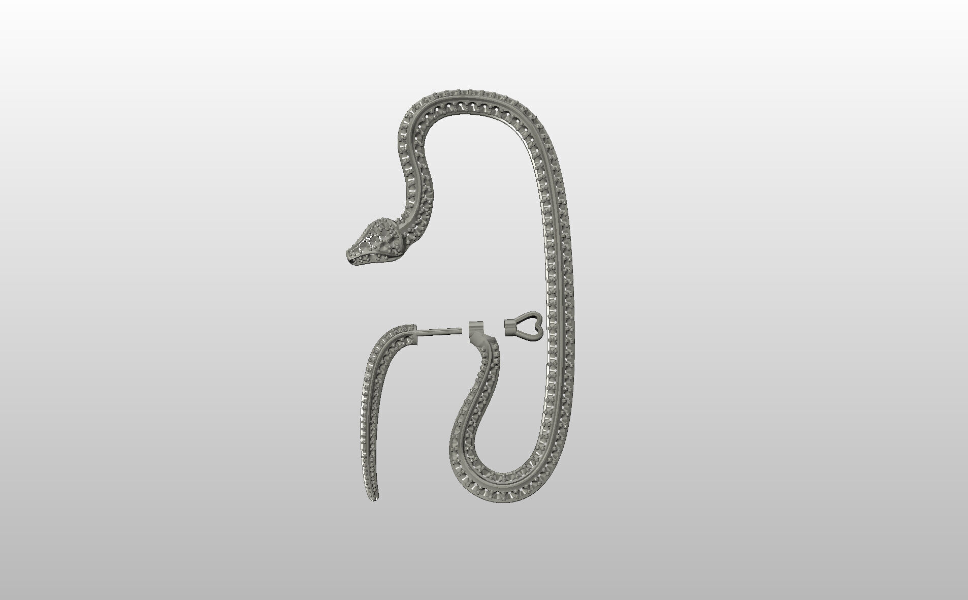 Ear Cuff Earrings Snake 3D print model_44