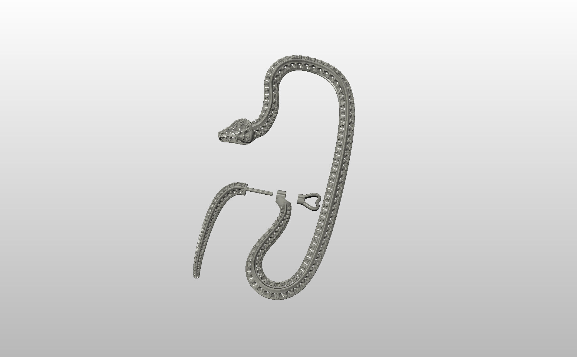 Ear Cuff Earrings Snake 3D print model_30