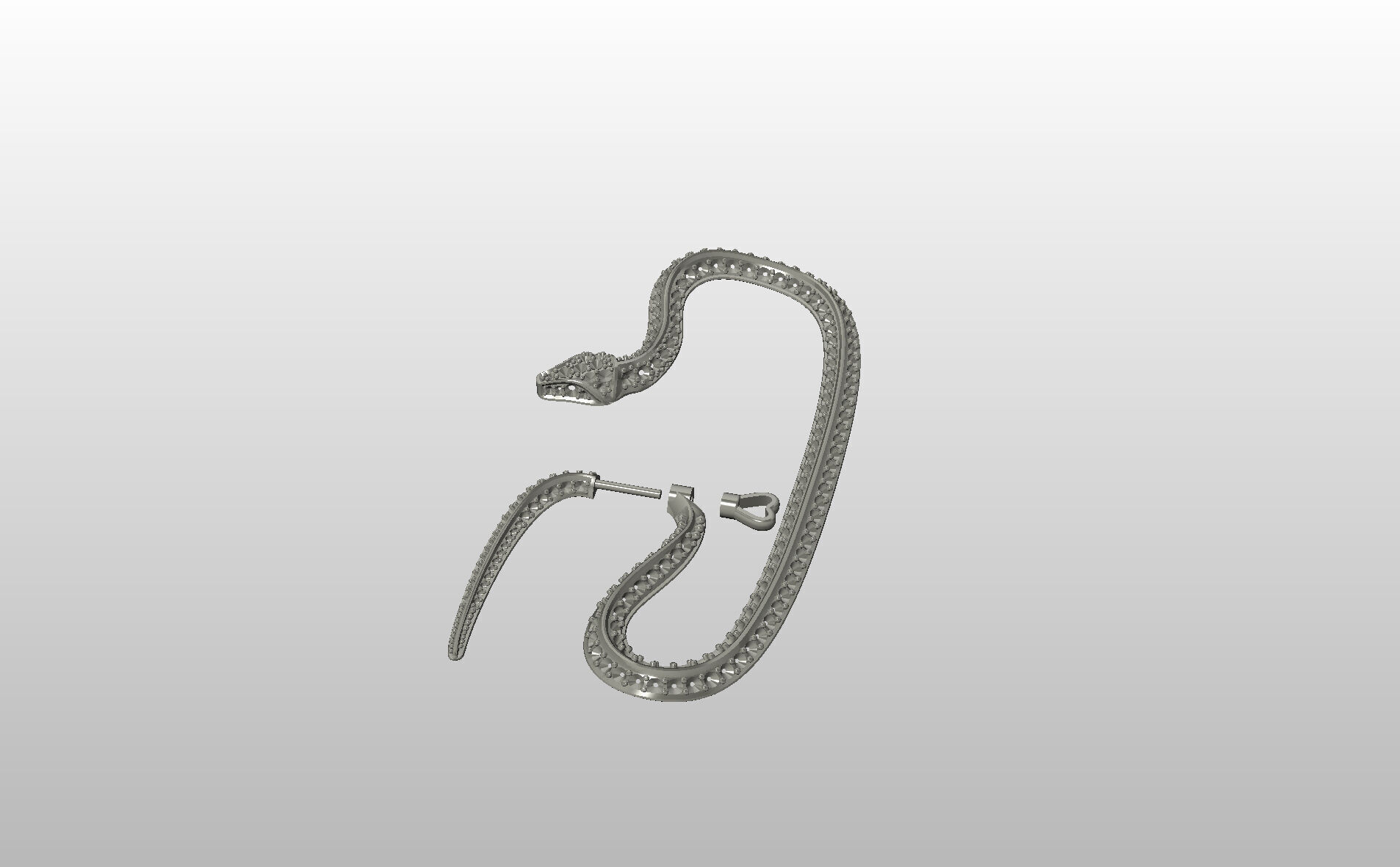 Ear Cuff Earrings Snake 3D print model_42