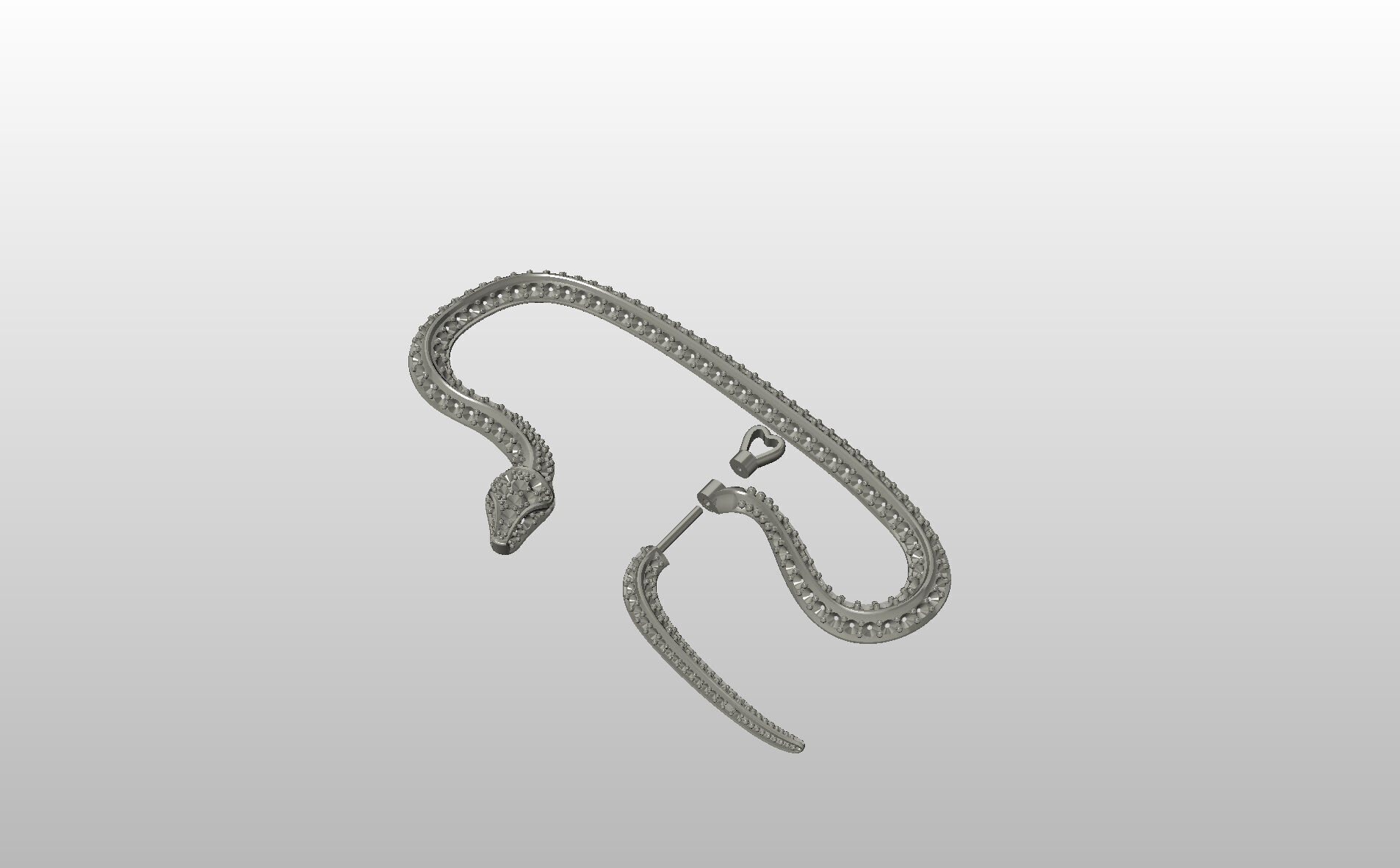 Ear Cuff Earrings Snake 3D print model_45