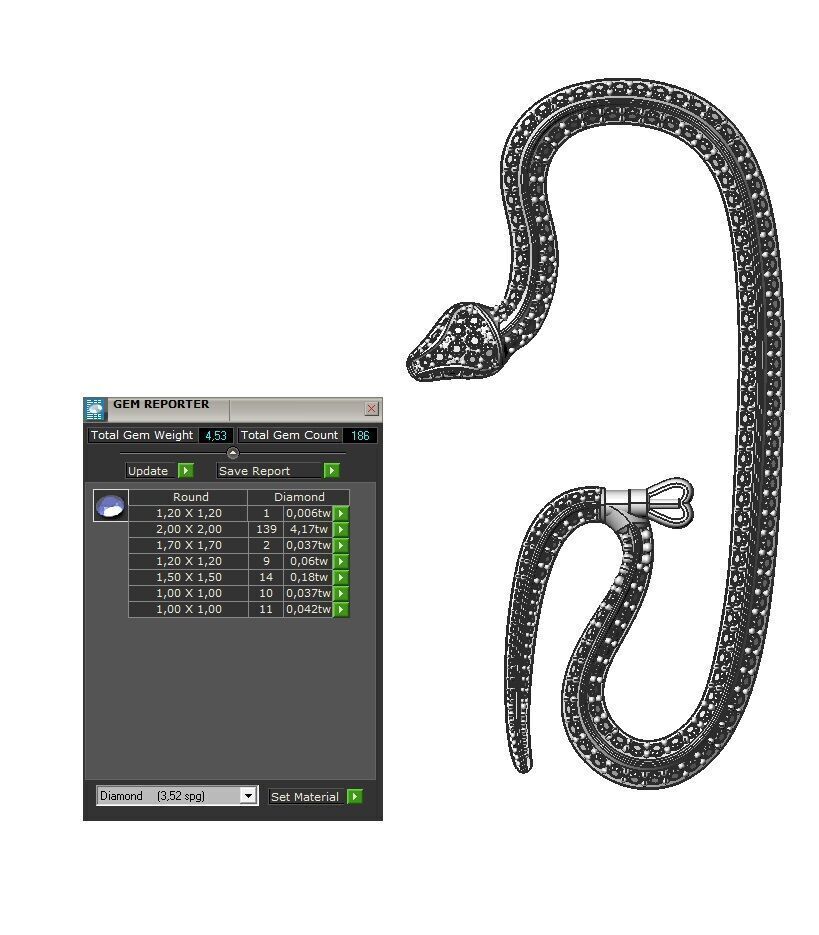 Ear Cuff Earrings Snake 3D print model_6