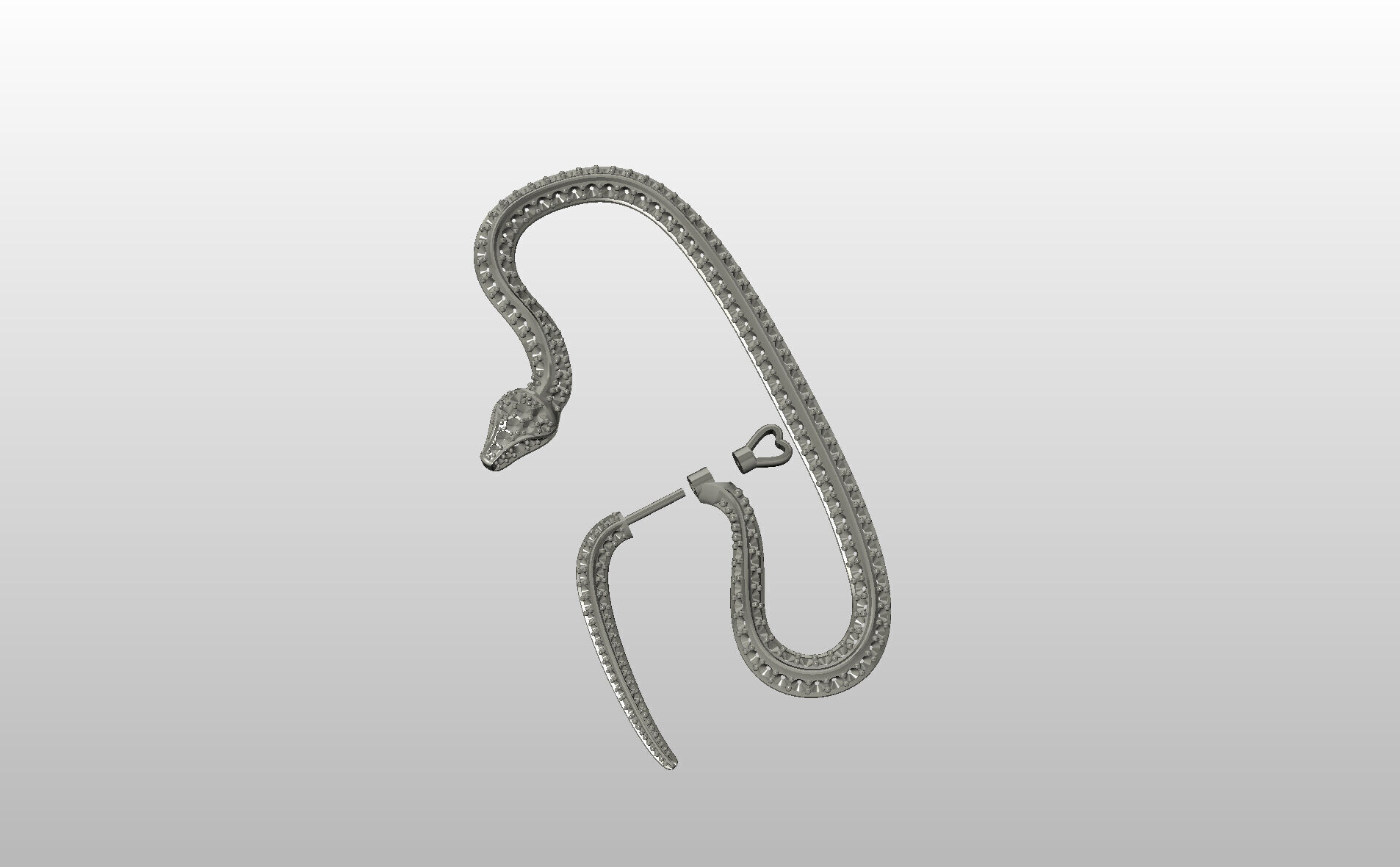 Ear Cuff Earrings Snake 3D print model_31