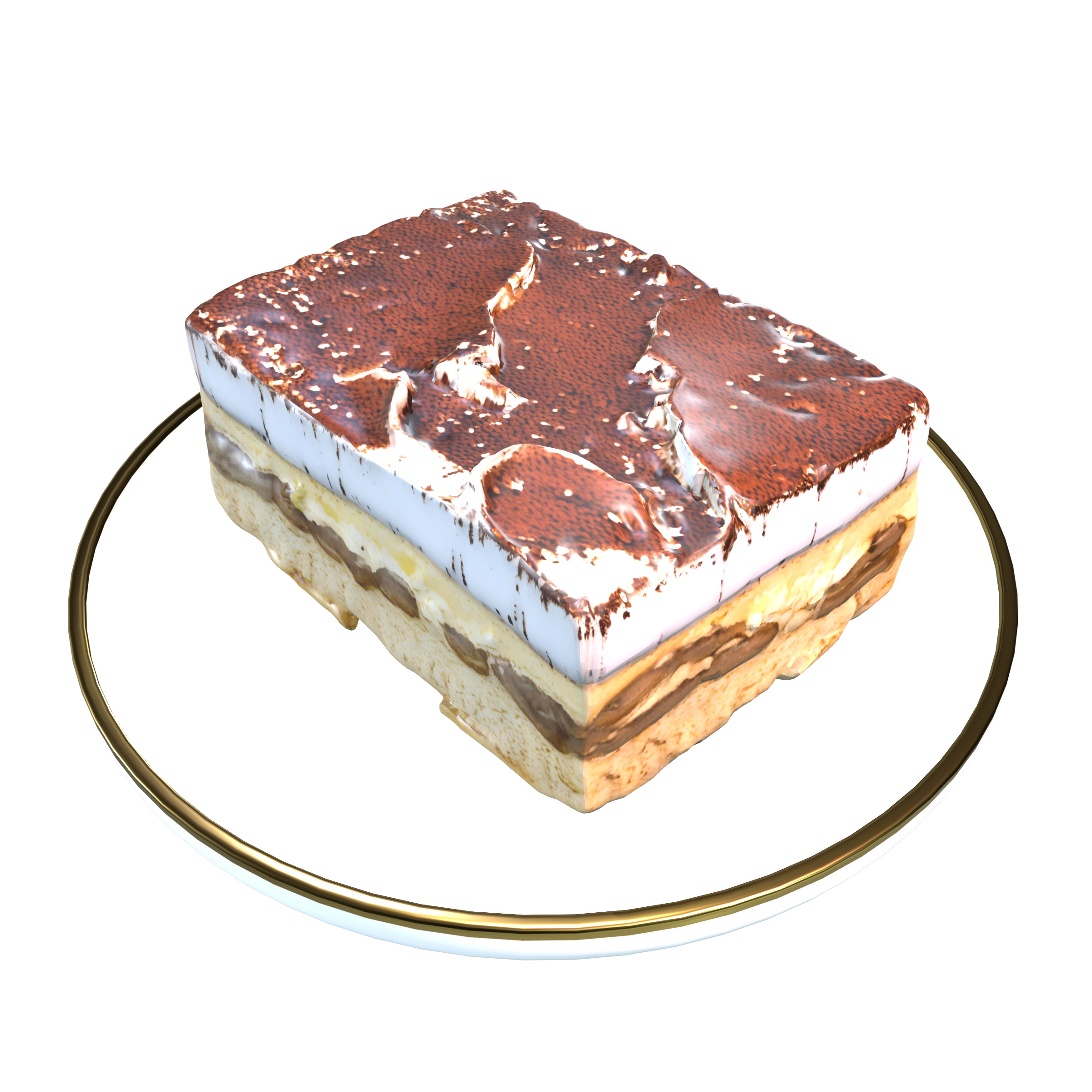 Tiramisu 3D model Low-poly 3D model_12
