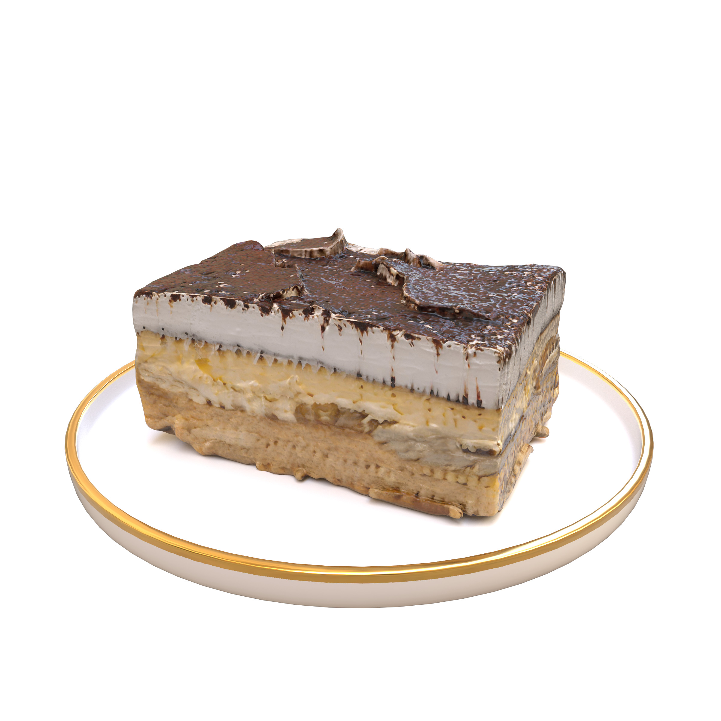 Tiramisu 3D model Low-poly 3D model_7