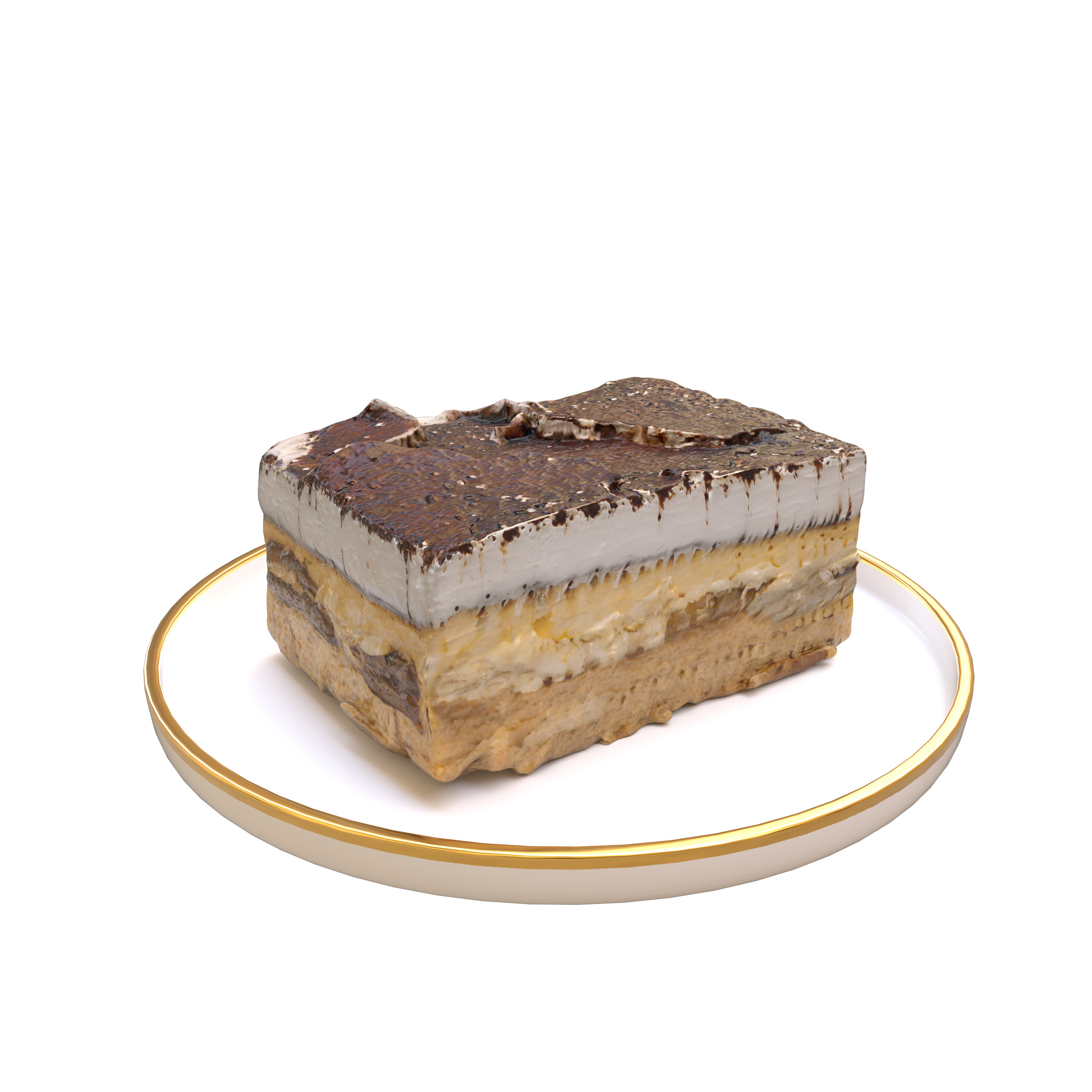 Tiramisu 3D model Low-poly 3D model_8