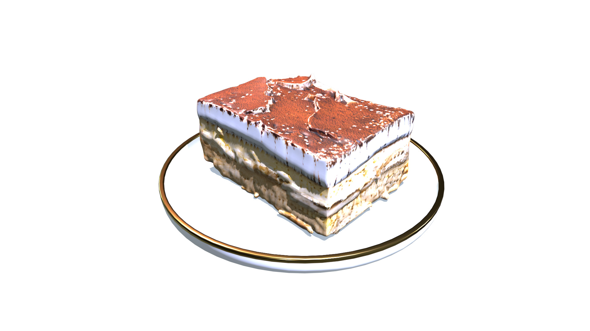 Tiramisu 3D model Low-poly 3D model_3