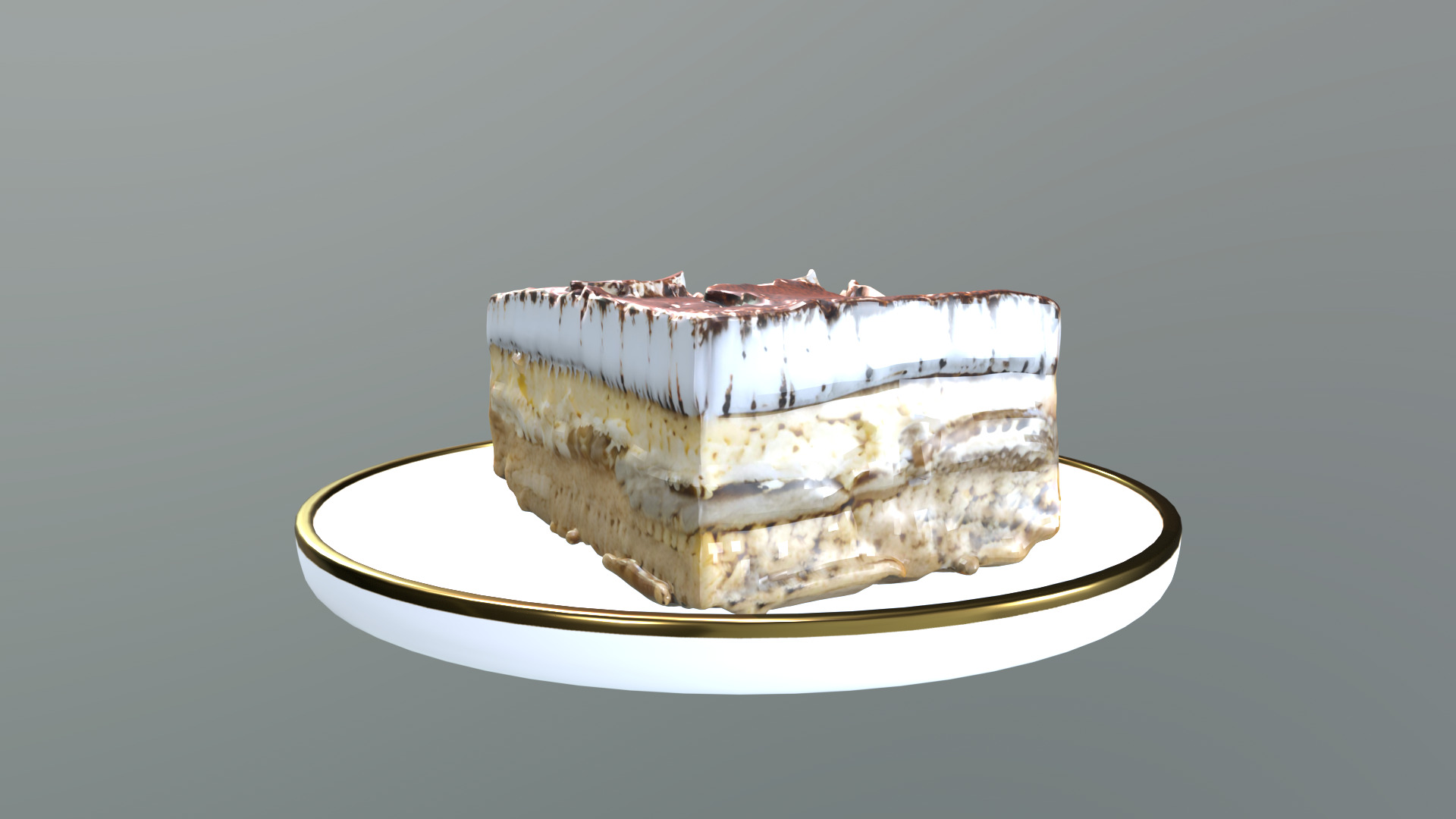 Tiramisu 3D model Low-poly 3D model_15