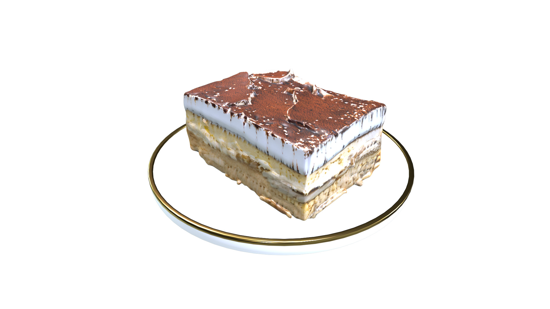 Tiramisu 3D model Low-poly 3D model_4