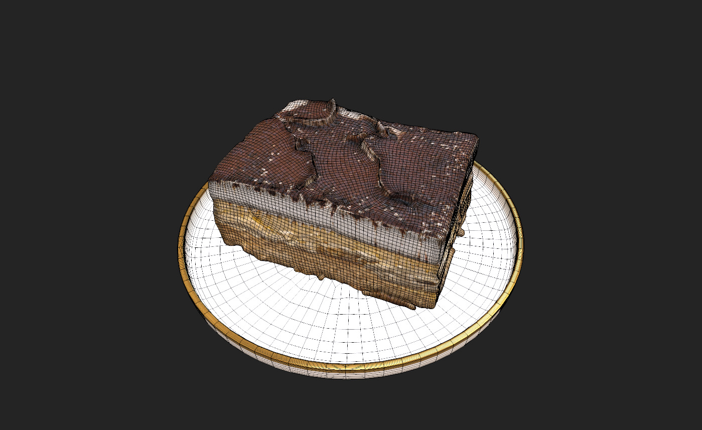 Tiramisu 3D model Low-poly 3D model_10