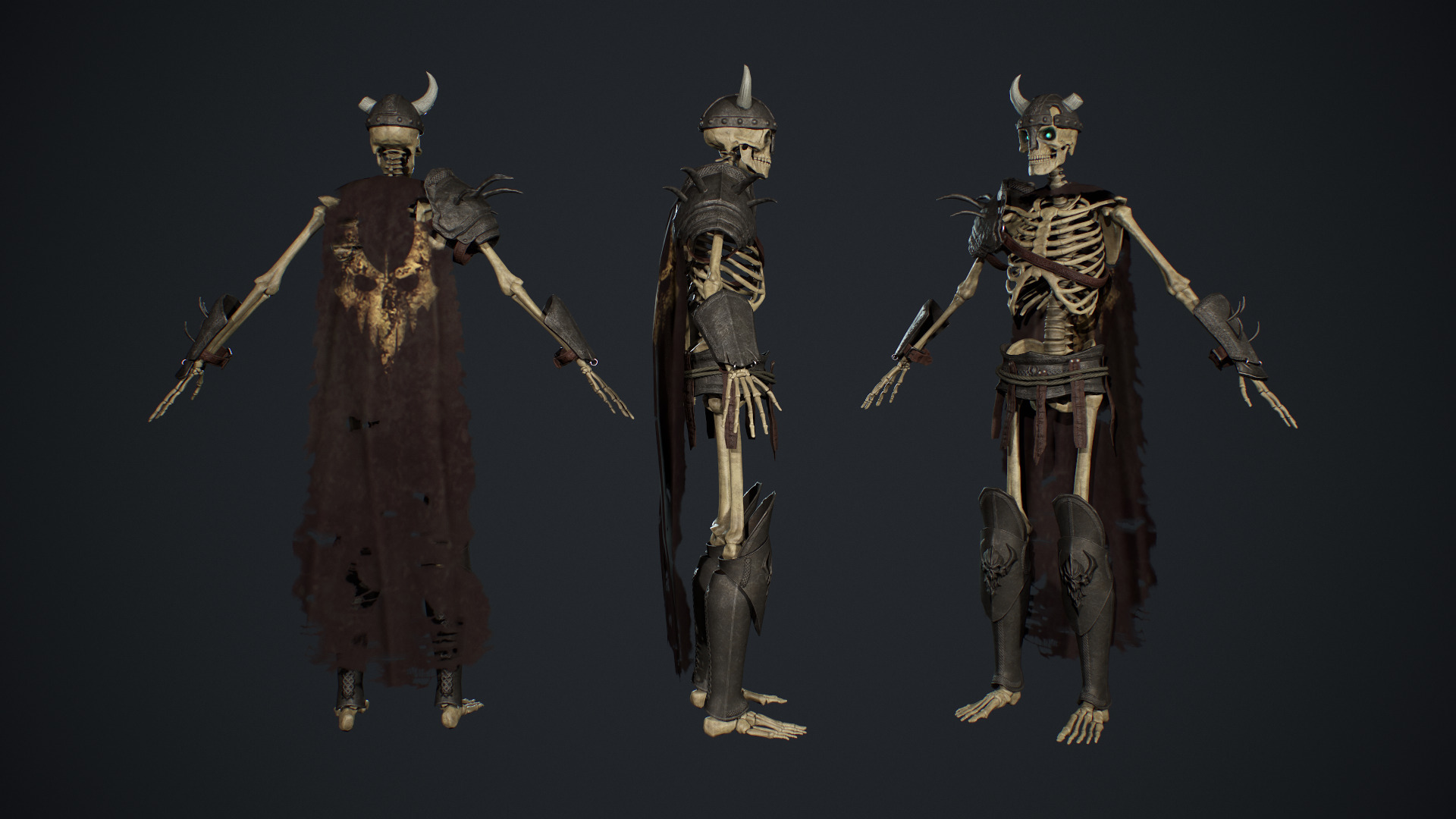 Skeleton 03 Low-poly 3D model_4