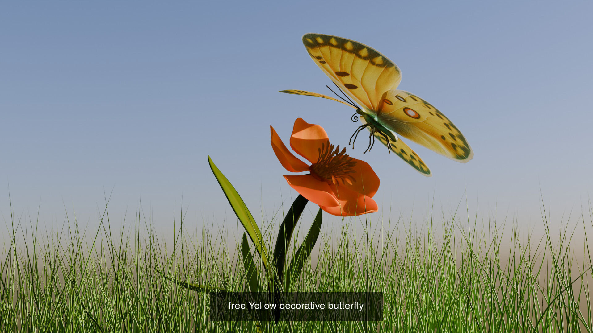 free decorative butterfly Free low-poly  3D Model Collection_2