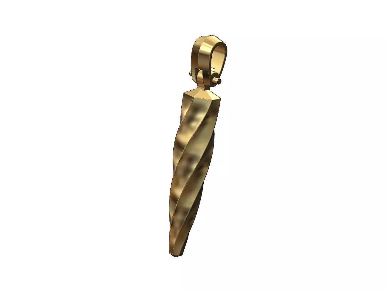 Twist faceted conical horn Cornicello italian horn pendant charm 3D print model