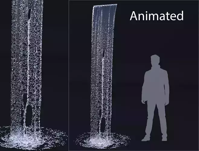 Animated Waterfall 300cm W 55cm H 3D model