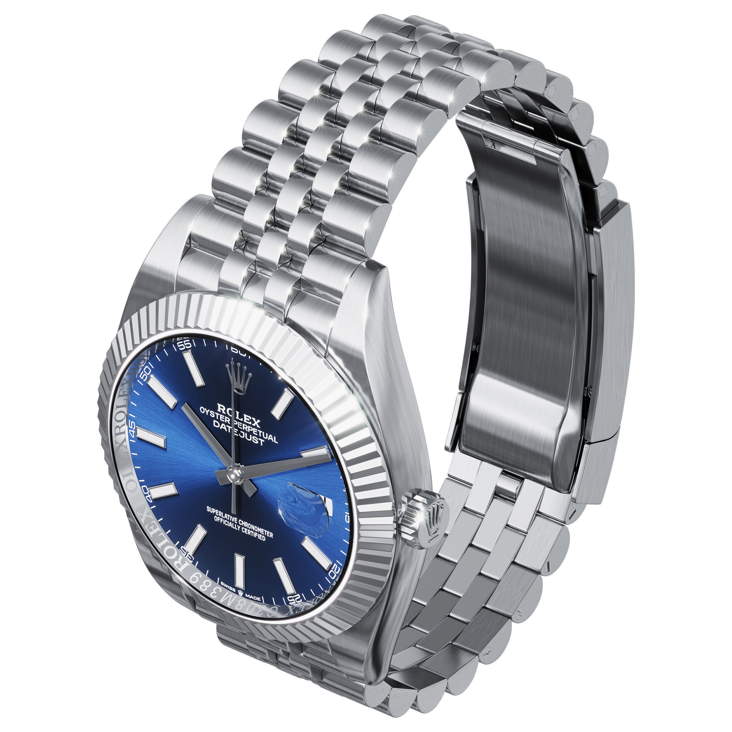 Rolex Datejust 41 blue 3D model_4