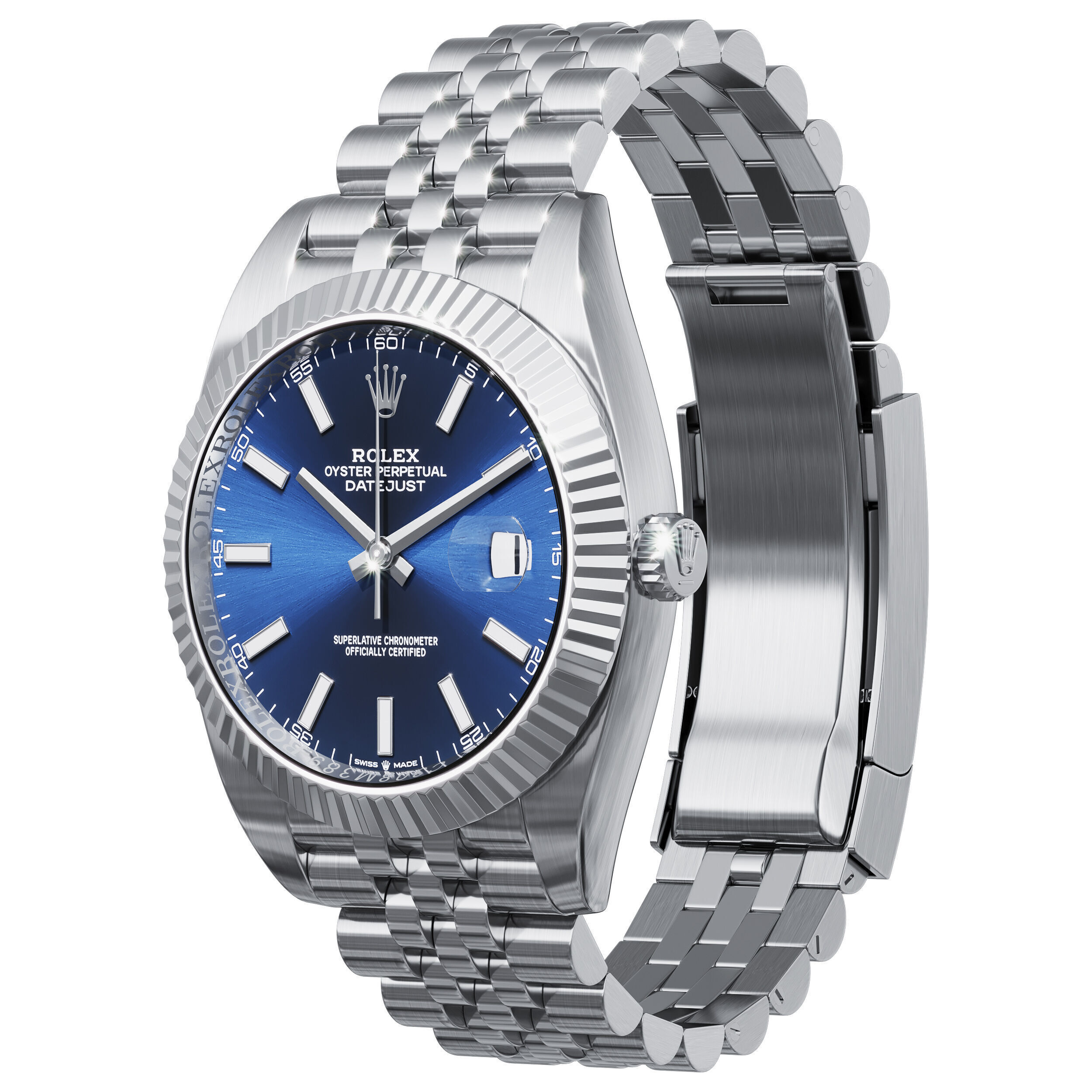 Rolex Datejust 41 blue 3D model_1