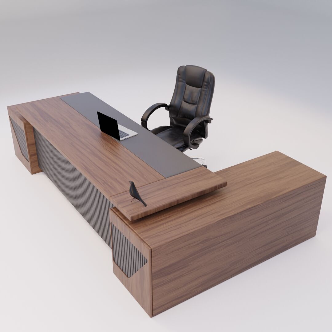 Office Desk 1 Low-poly 3D model_5