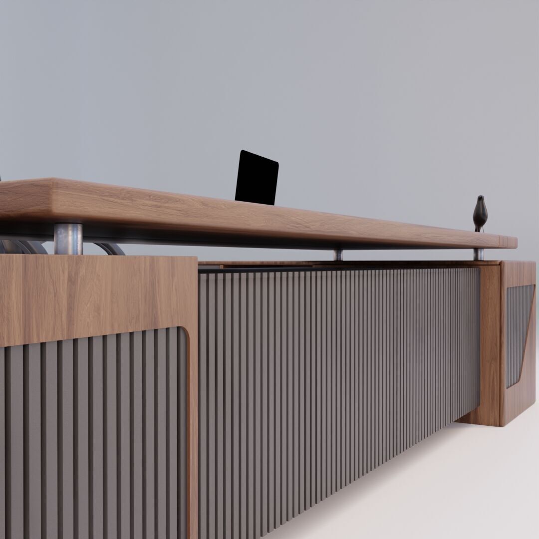 Office Desk 1 Low-poly 3D model_8