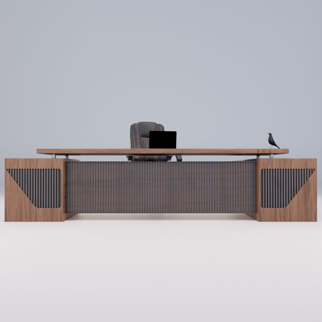 Office Desk 1 Low-poly 3D model_2