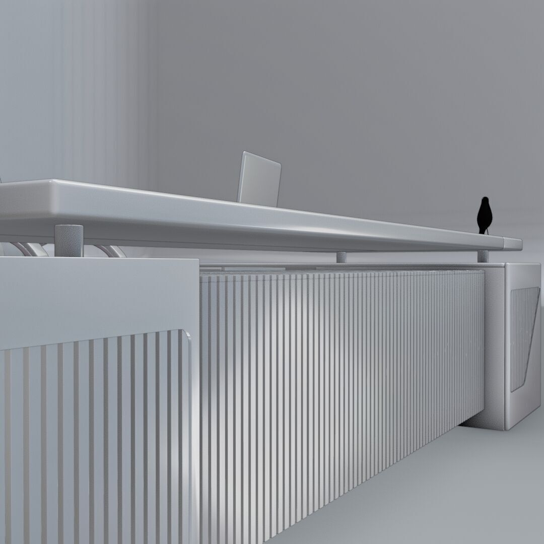 Office Desk 1 Low-poly 3D model_9