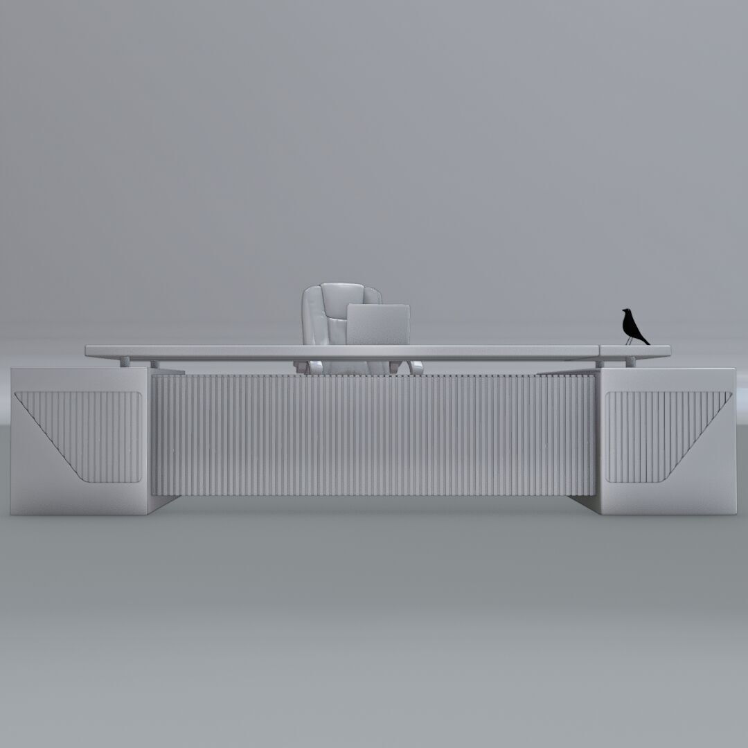 Office Desk 1 Low-poly 3D model_3