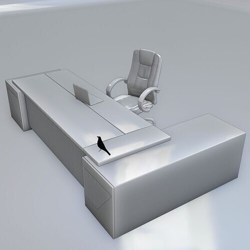 Office Desk 1 Low-poly 3D model 5