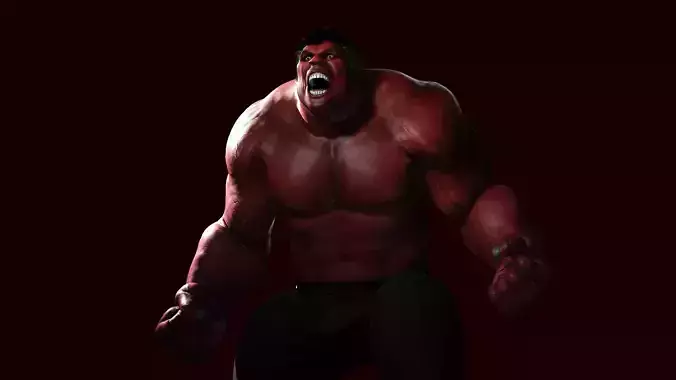 Red Hulk Low-poly 3D model