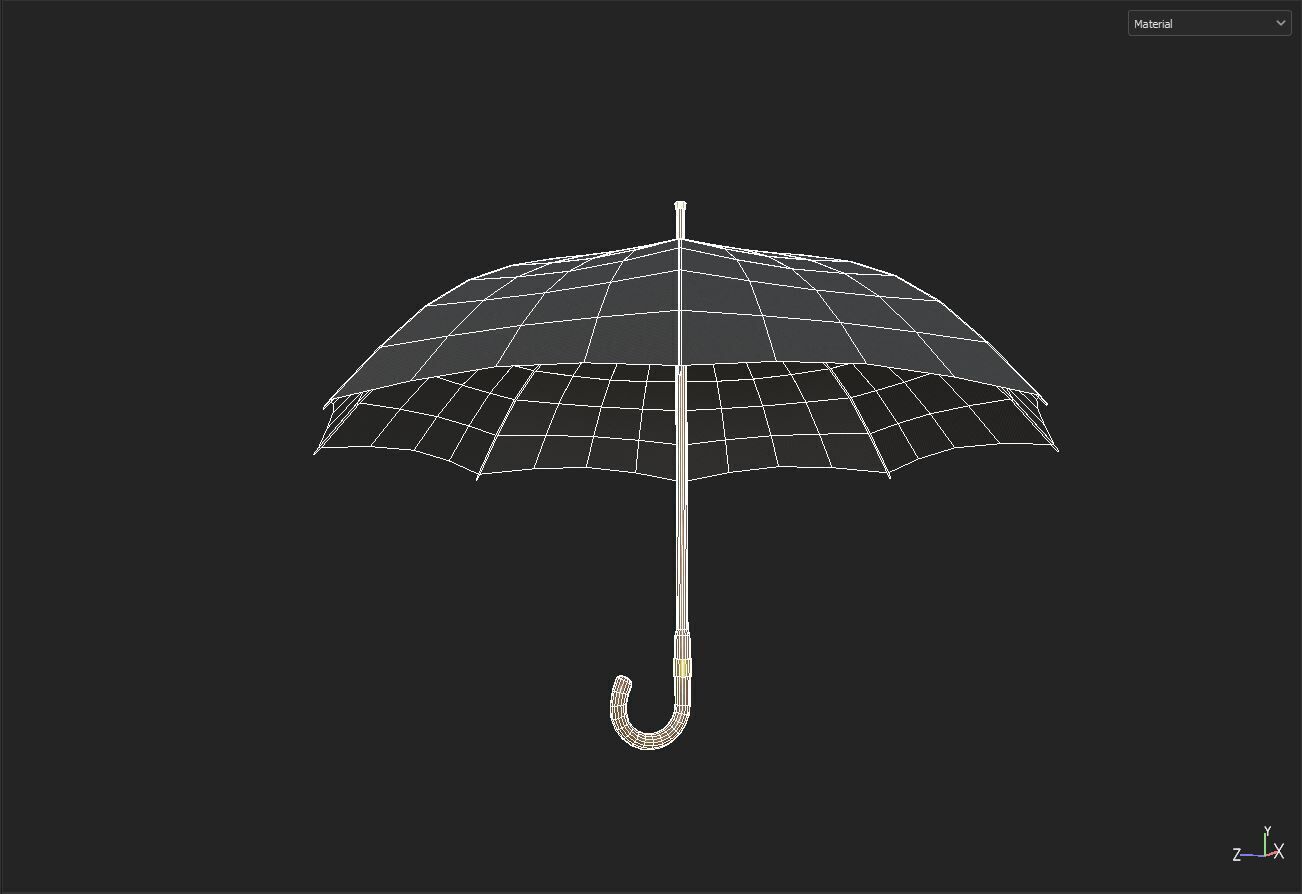 Umbrella Low-poly 3D model_5