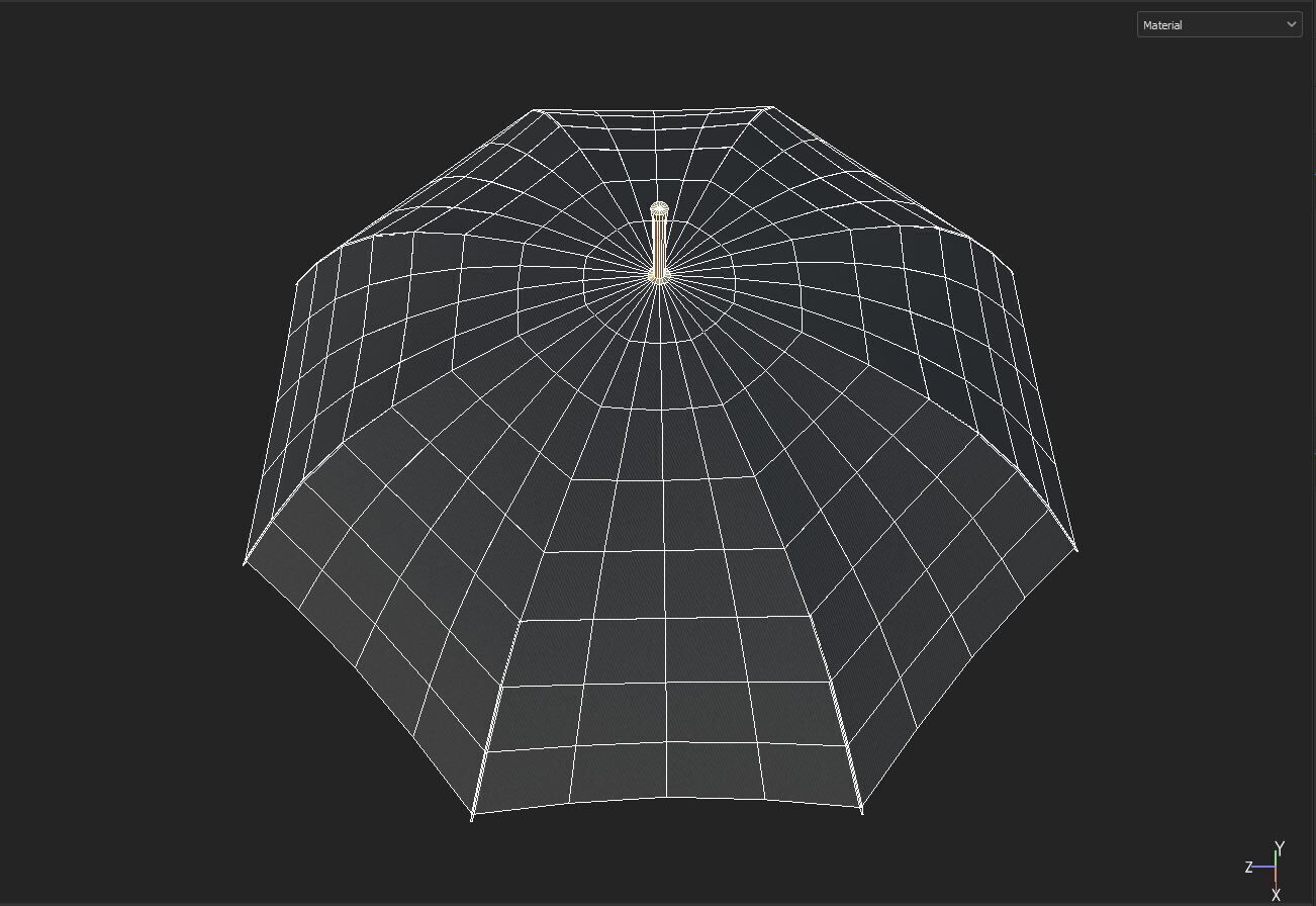 Umbrella Low-poly 3D model_7