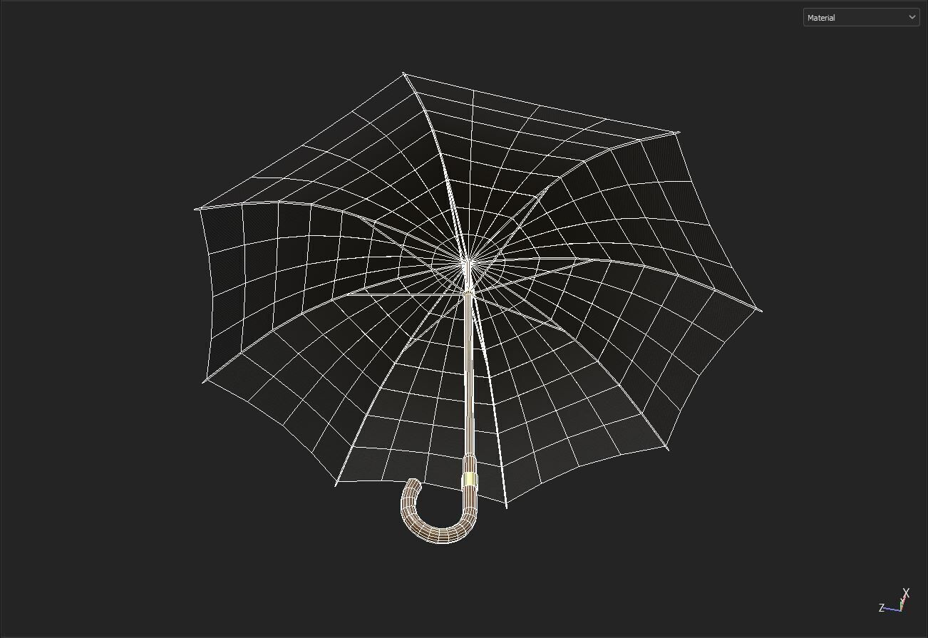 Umbrella Low-poly 3D model_8