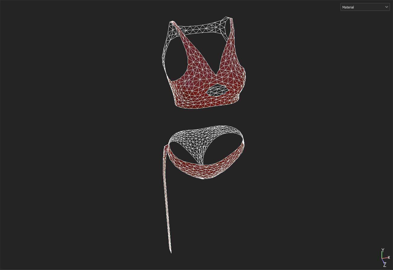 underwear Low-poly 3D model_6