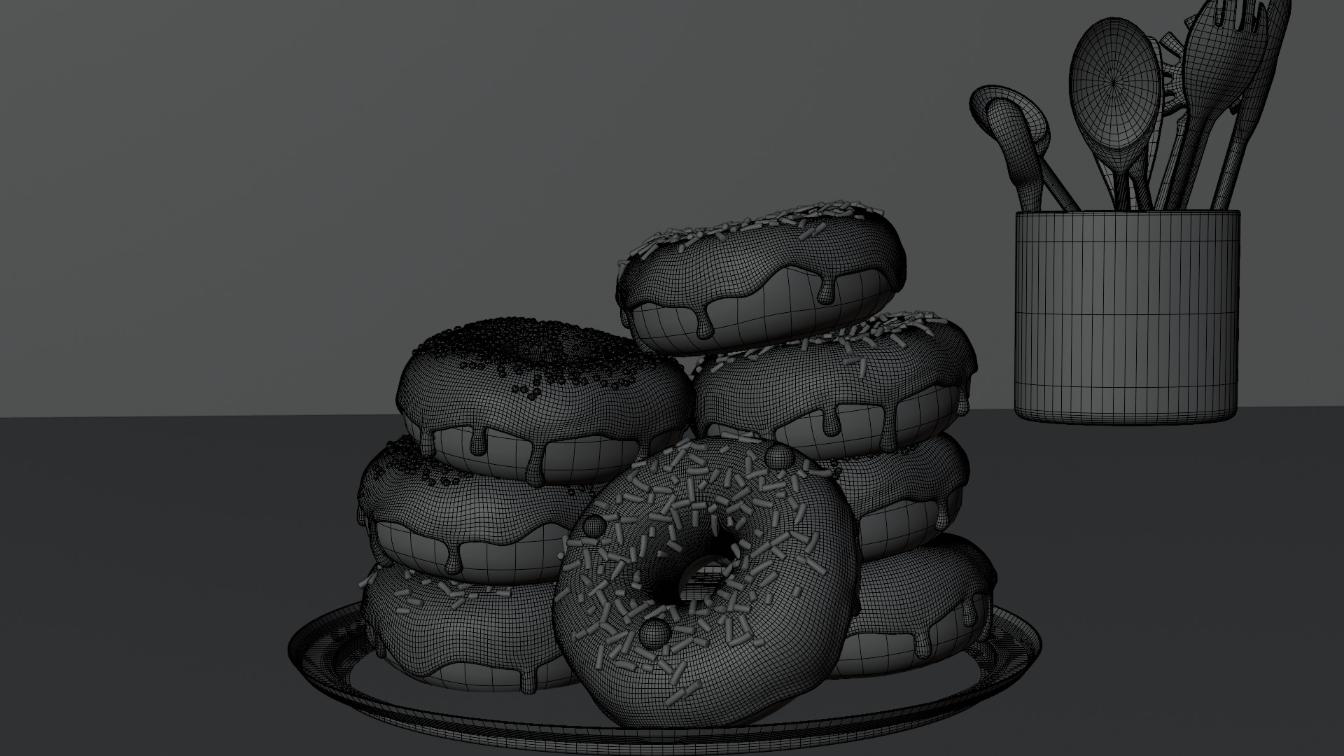 Donut scene Fully animation 3D model_2