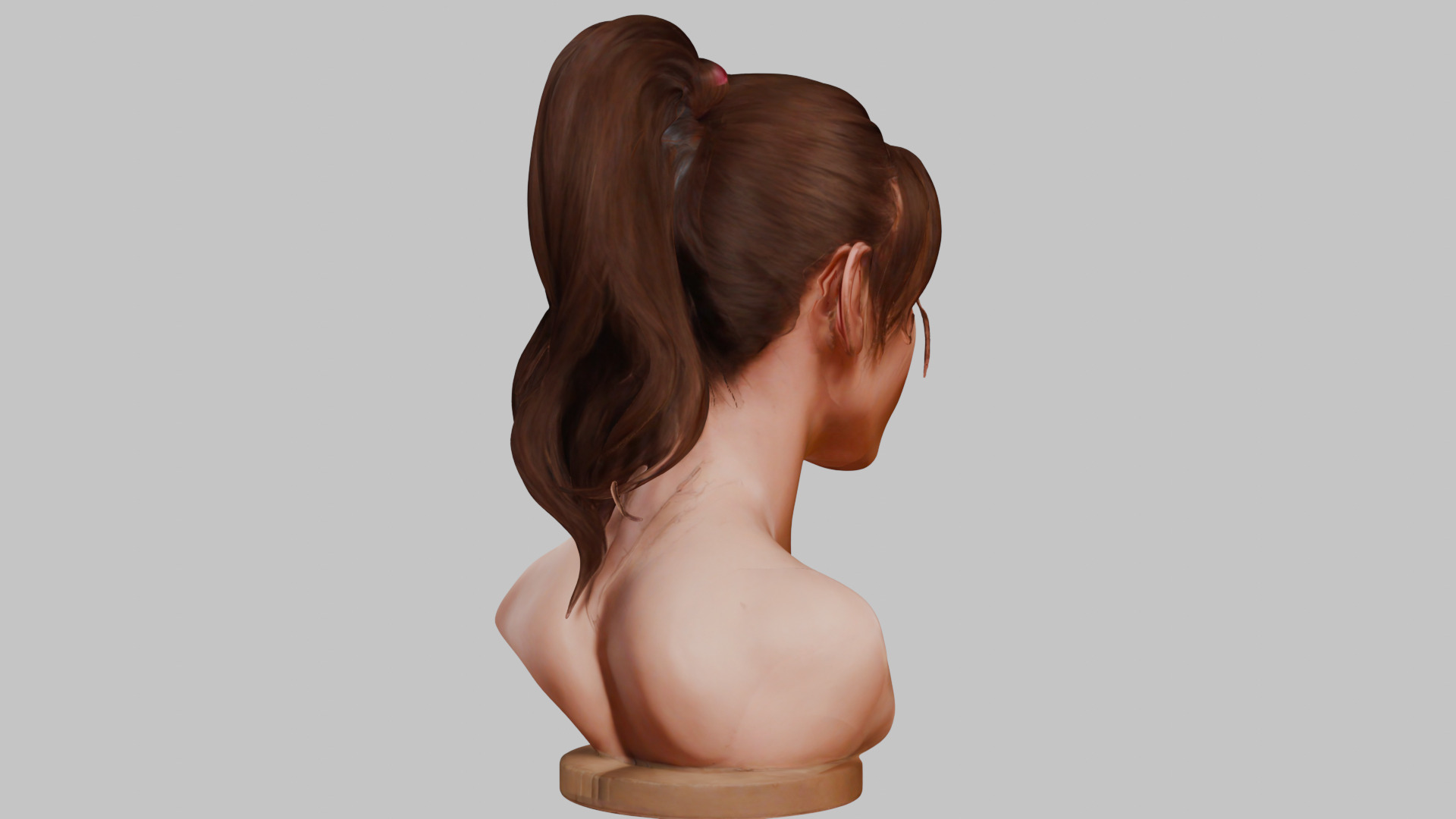 Female Head Character Face HEad Bust Low-poly 3D model_13