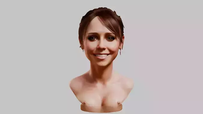 Female Head Character Face HEad Bust Low-poly 3D model