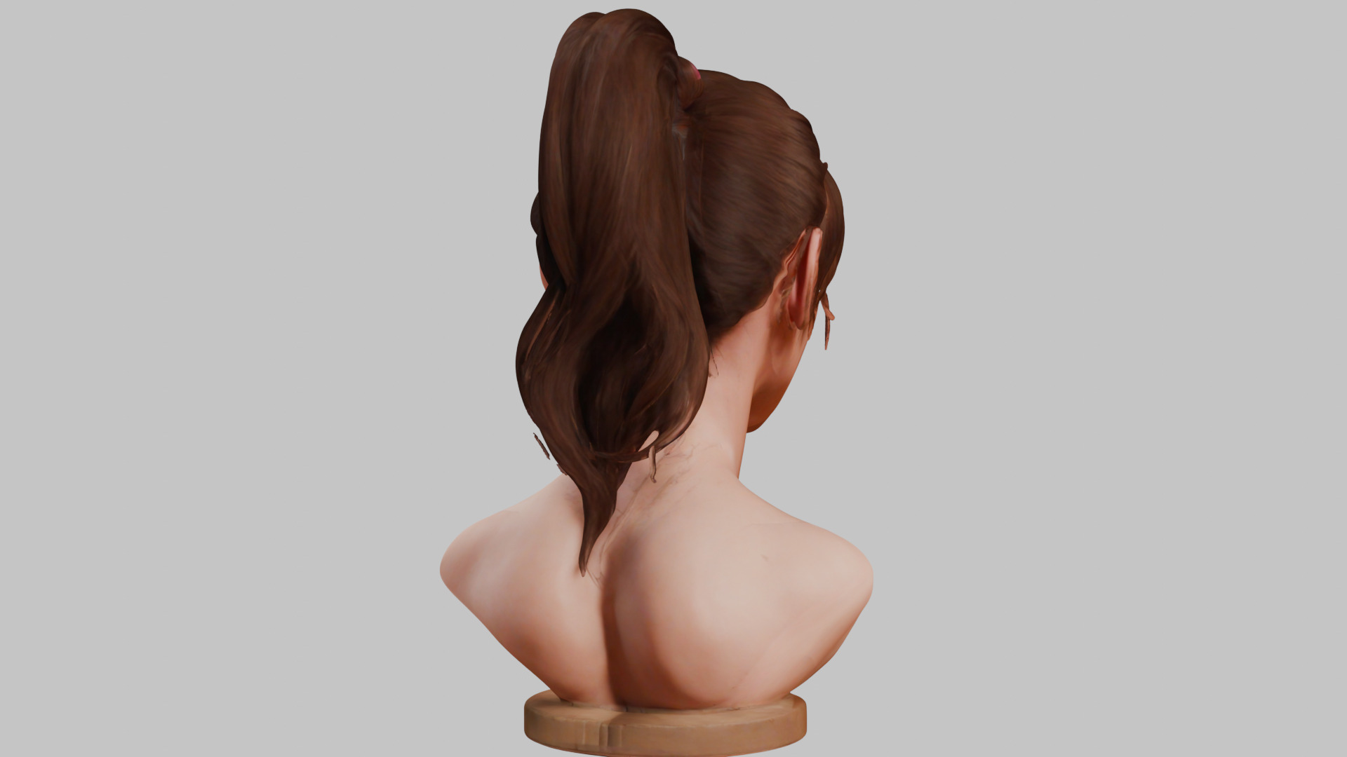 Female Head Character Face HEad Bust Low-poly 3D model_14