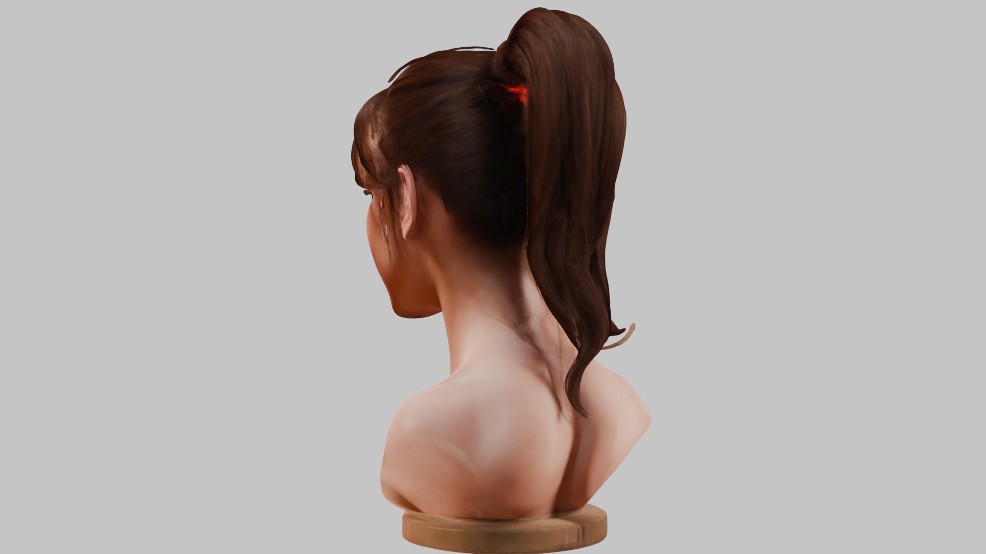 Female Head Character Face HEad Bust Low-poly 3D model_2