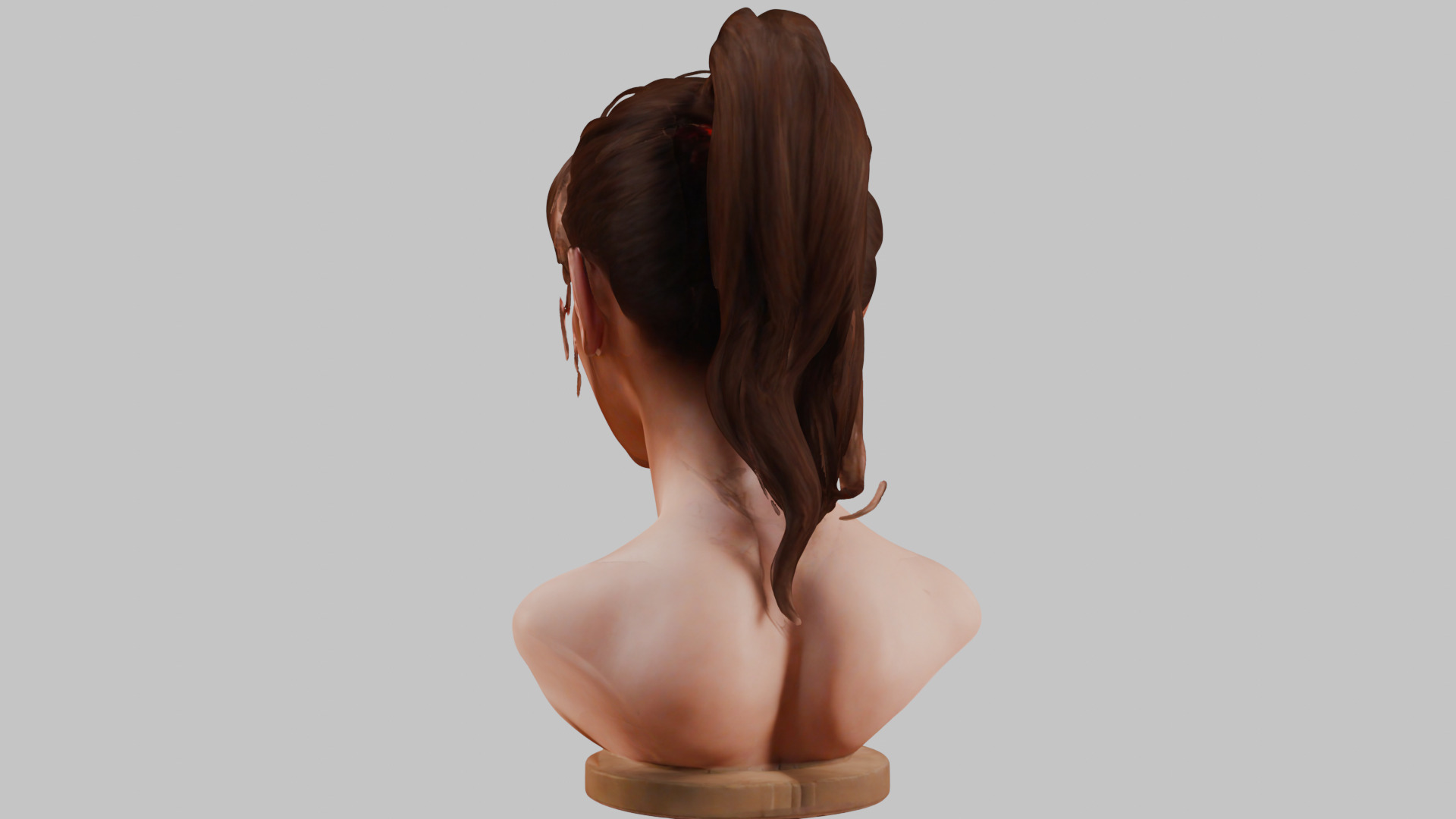 Female Head Character Face HEad Bust Low-poly 3D model_1