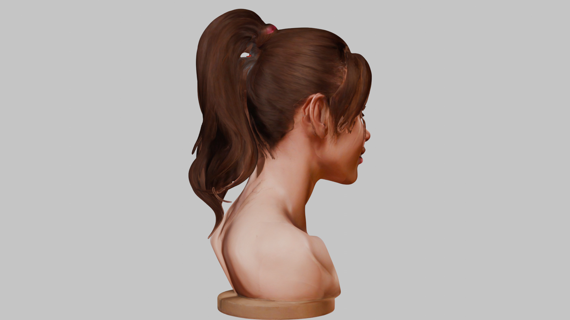 Female Head Character Face HEad Bust Low-poly 3D model_12